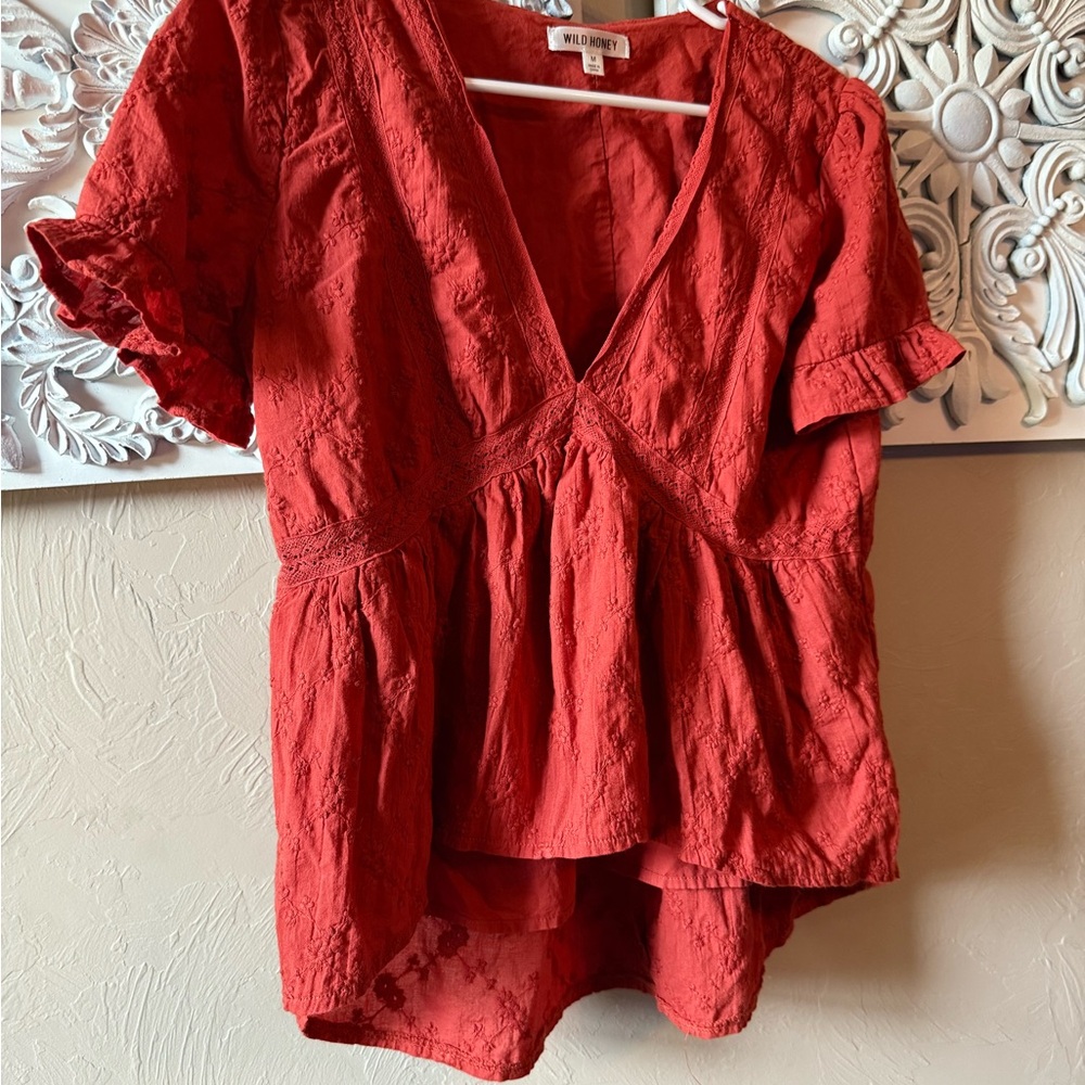 Wild Honey Red Blouse Chic and Versatile